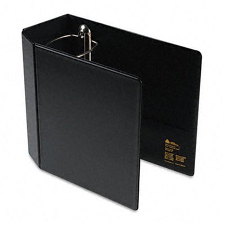 WORKSTATION Heavy-Duty Vinyl EZD Reference Binder with Finger Hole  5in Cap  Black TH883802